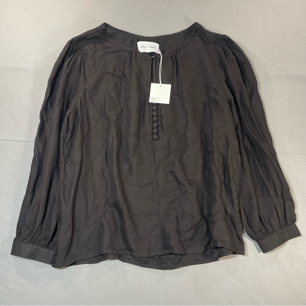 Nwt Maria Stanley Almond Blouse Pullover Top - Black - Womens Medium (?) — image 2 of 8